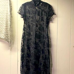 Jessica Howard full length black laced dress/gown. Size 8.